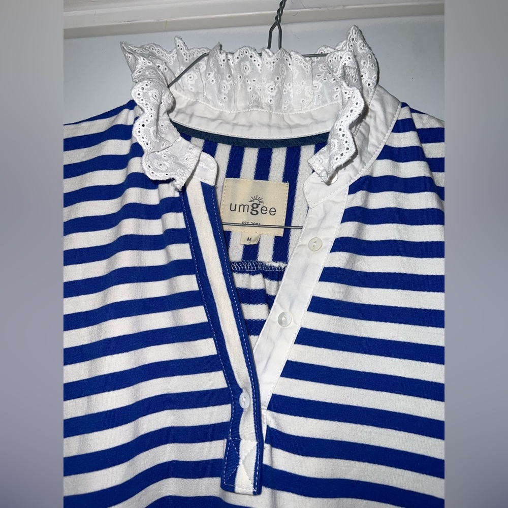 Umgee royal blue and white striped mini dress size medium - Picture 6 of 12